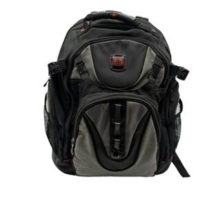 SwissGear by Wegner Synergy Backpack Laptop Black Gray Ballistic Travel Bag